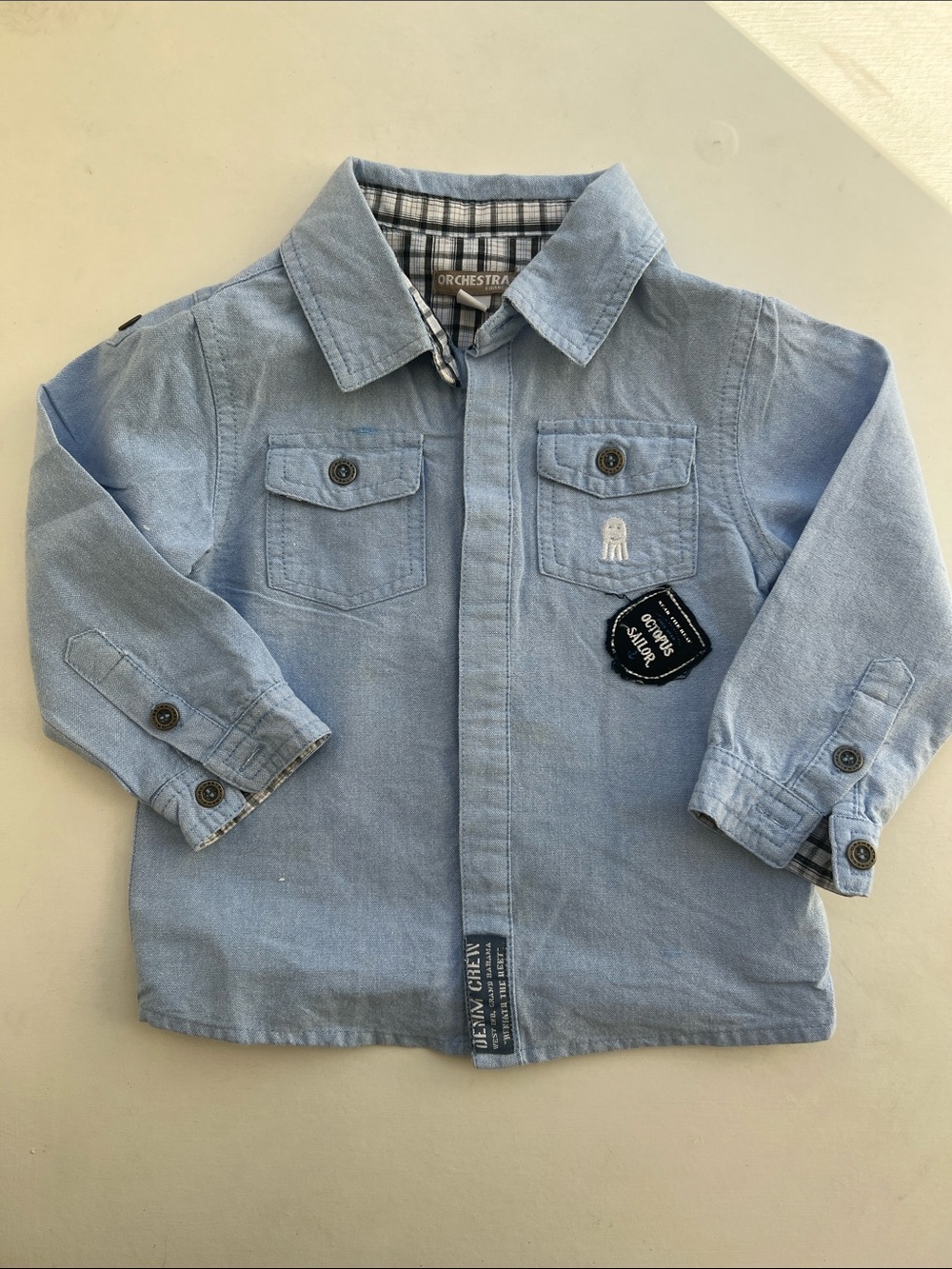 Orchestra Light Blue Kids Denim Shirt Jacket with Patch